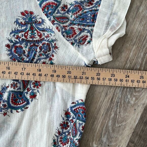 Lucky Brand Peter Dunham Paisley Front Tie Top 1X - Picture 5 of 9